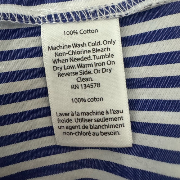 Vineyard Vines Women’s Blue White Stripe Short Sleeve Top S Cotton - Picture 5 of 5